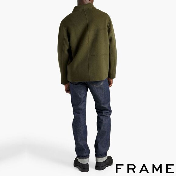 FRAME **NWT** Double Face Wool Jacket in Olive Green - Picture 5 of 11